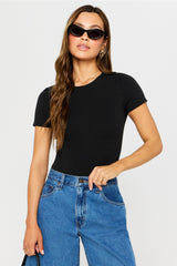 snug cotton short sleeve brief bodysuit