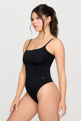 snug cotton strappy thong bodysuit