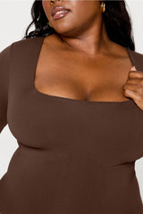 nearly naked shapewear 3/4 sleeve bodysuit