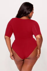 nearly naked shapewear 3/4 sleeve bodysuit