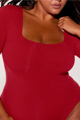 nearly naked shapewear 3/4 sleeve bodysuit