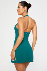 pureluxe halter mini dress