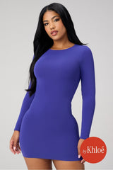 seamless long-sleeve mini dress