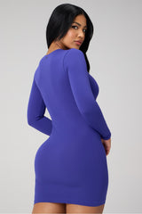 seamless long-sleeve mini dress