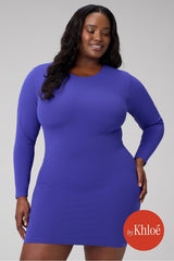 seamless long-sleeve mini dress