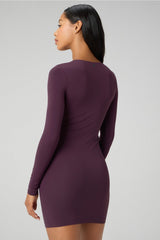seamless long-sleeve mini dress