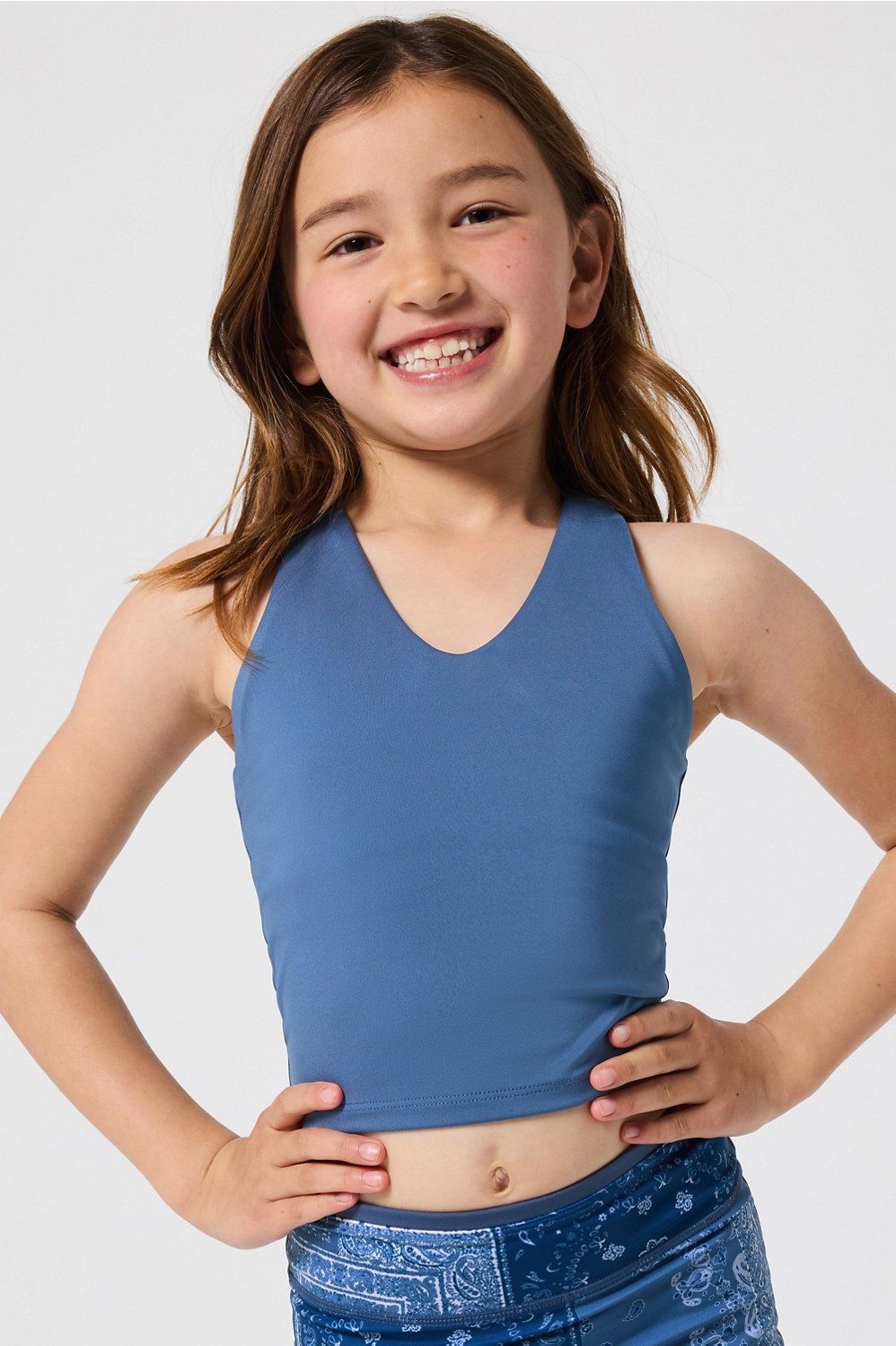 girls motion365+ built-in bra cropped tank