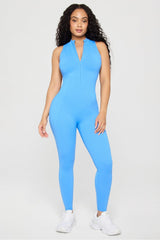 seamless scrunch zip front jumpsuit