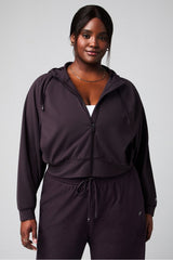 cold weather full-zip cropped hoodie