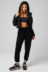 essential cropped hooded puffer