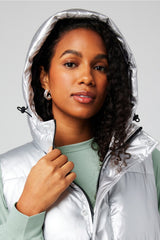 essential cropped hooded puffer vest