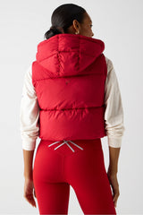 essential cropped hooded puffer vest