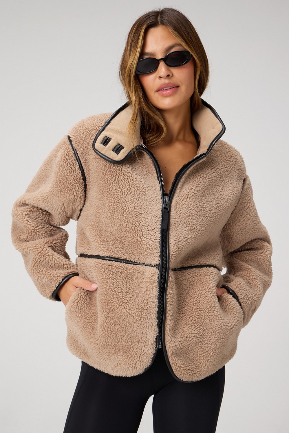 teddy mid-length jacket