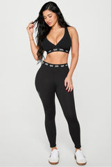 major label shaping high waist logo legging 7/8