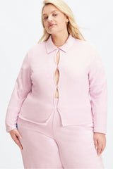 terry long-sleeve cut out top