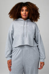 cozy fleece cropped hoodie