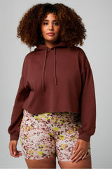 cozy fleece cropped hoodie