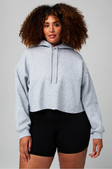 cozy fleece cropped hoodie