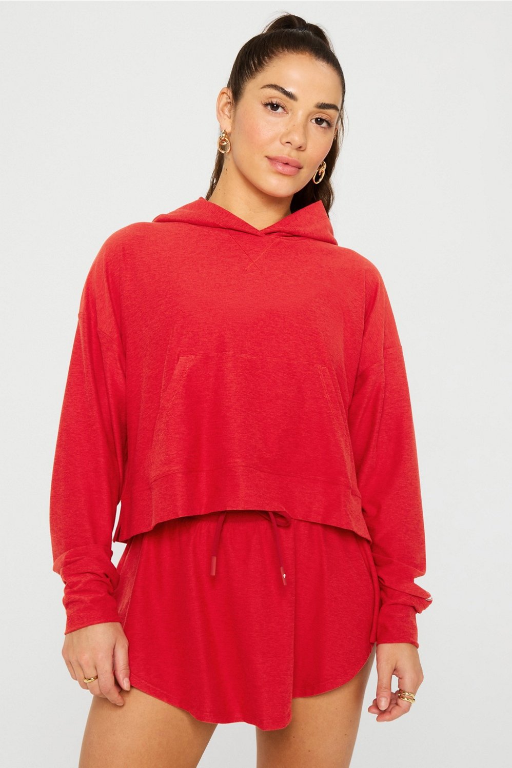 cloud jersey cropped hoodie