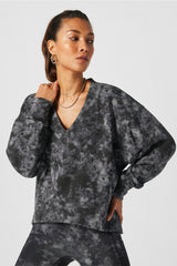 cozy fleece v-neck sweatshirt