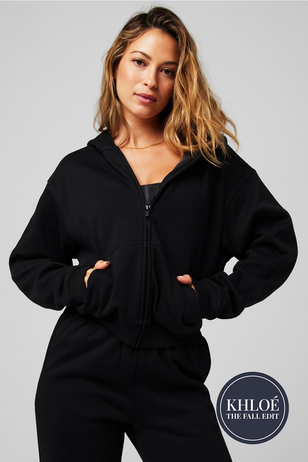 cozy fleece full zip hoodie
