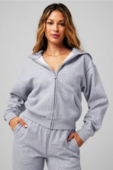 cozy fleece full zip hoodie