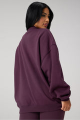 cozy fleece oversized mock neck sweatshirt