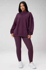 cozy fleece oversized mock neck sweatshirt