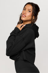 cozy fleece everyday cropped hoodie