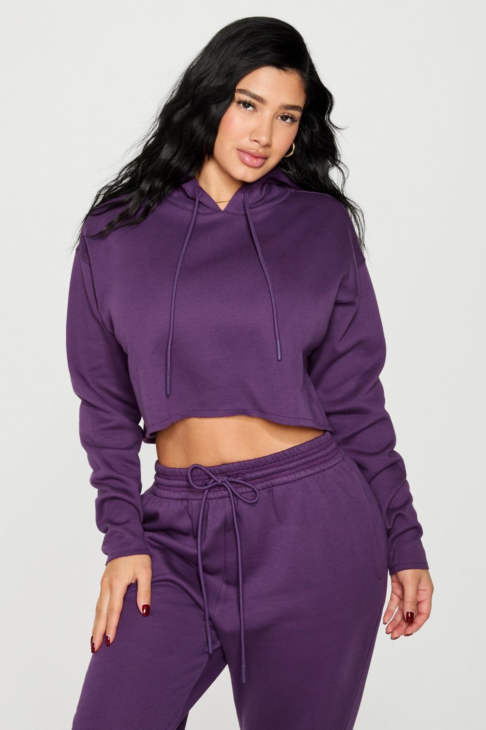 cozy fleece everyday cropped hoodie