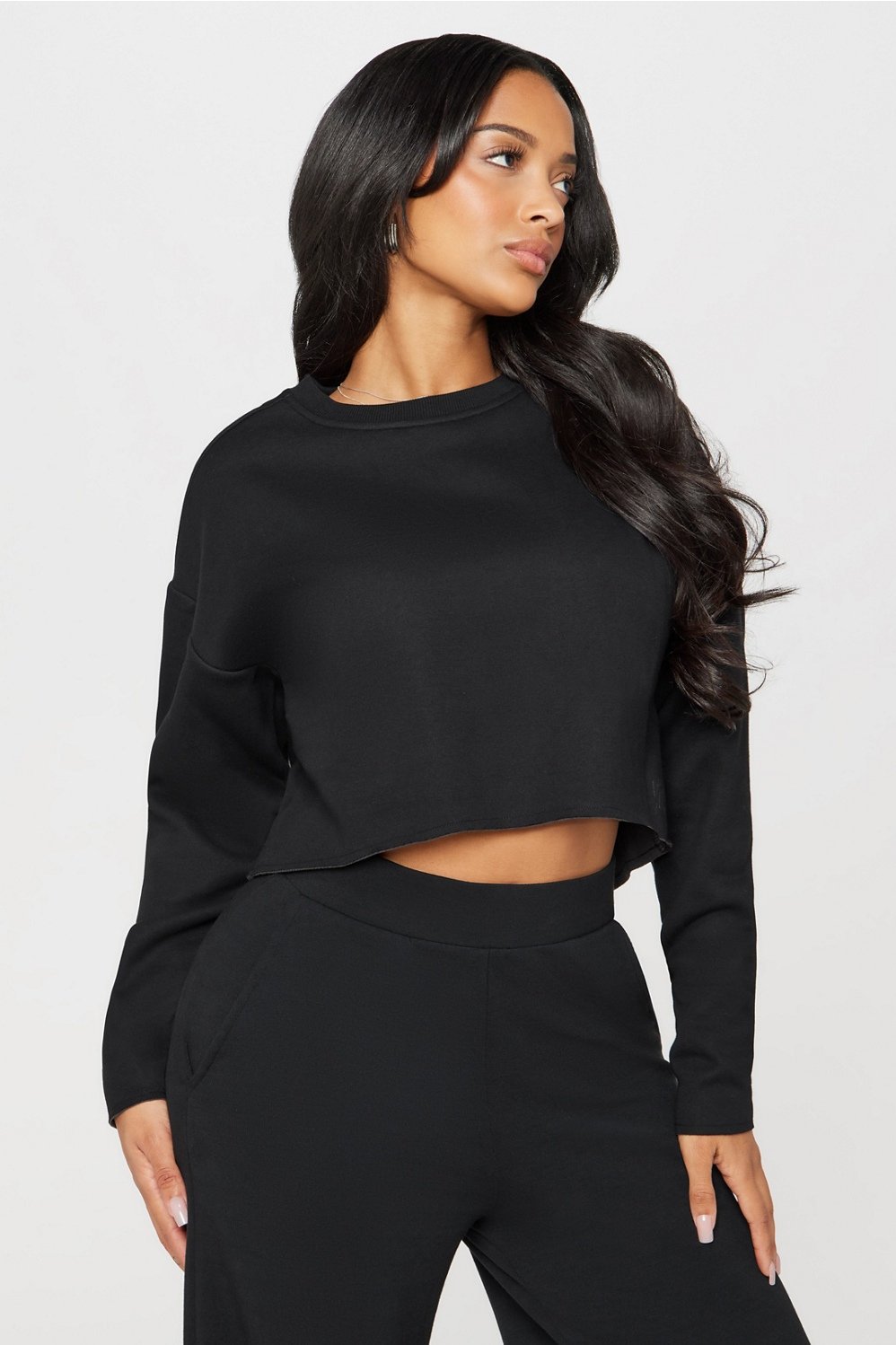 cozy fleece everyday cropped crew