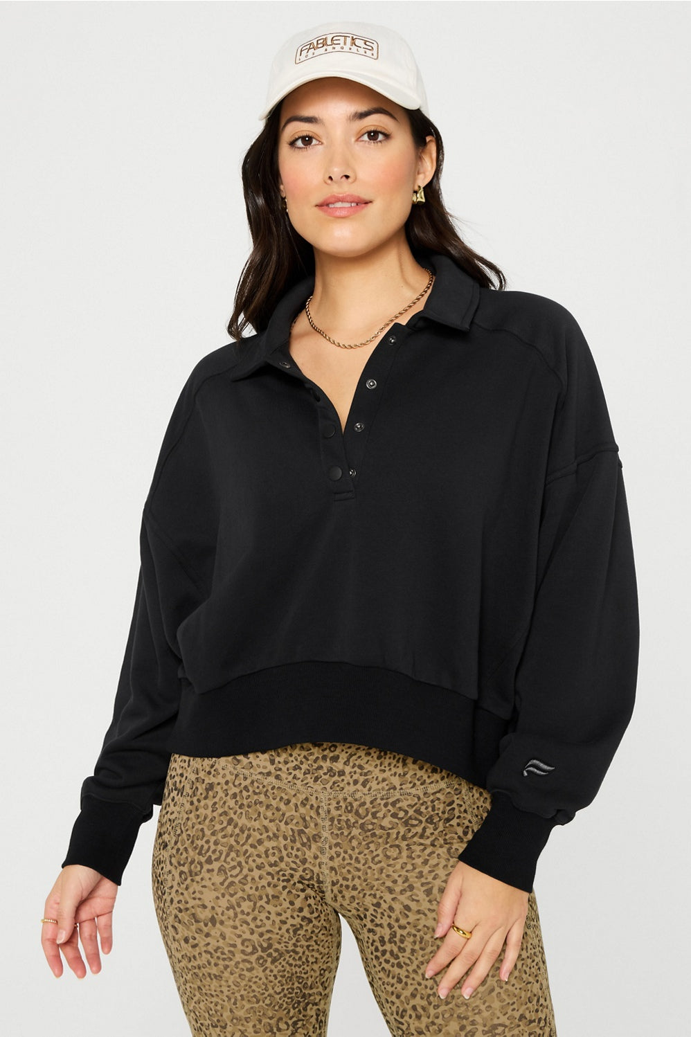 year round terry snap front sweatshirt