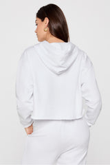 year round terry cropped hoodie