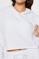 year round terry cropped hoodie