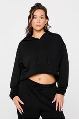 year round terry cropped hoodie