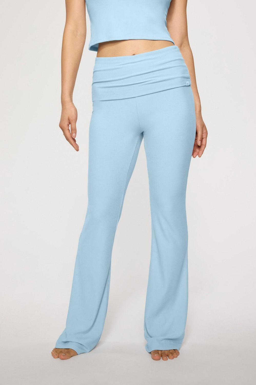 soft rib foldover pant