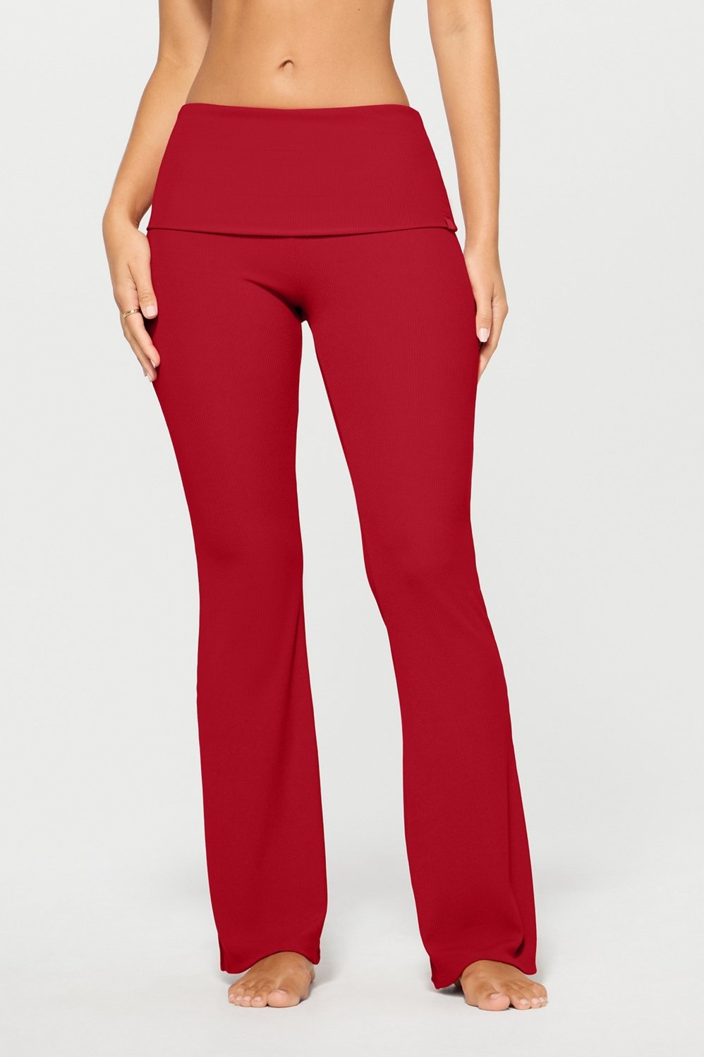 soft rib foldover pant