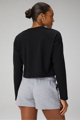 100% cotton boxy long sleeve tee