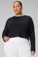 100% cotton boxy long sleeve tee