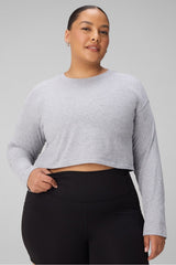 100% cotton boxy long sleeve tee