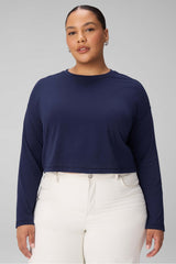 100% cotton boxy long sleeve tee