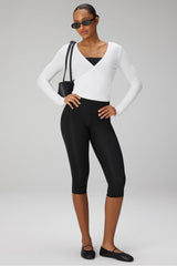 modal rib v-neck crop l/s top