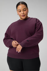 cozy fleece crew neck sweatshirt