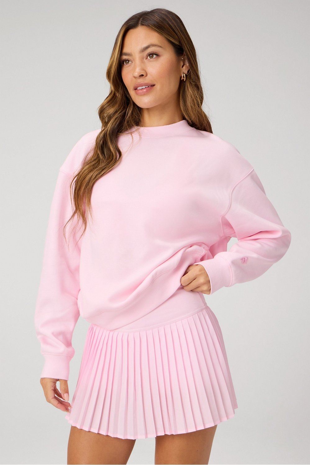 cozy fleece crew neck sweatshirt
