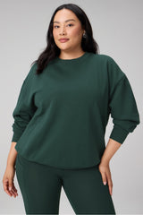 cozy fleece crew neck sweatshirt