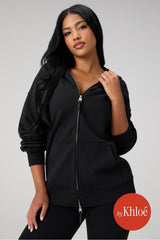 cozy fleece oversized zip up hoodie