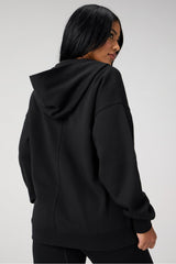 cozy fleece oversized zip up hoodie