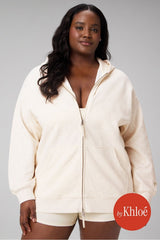cozy fleece oversized zip up hoodie
