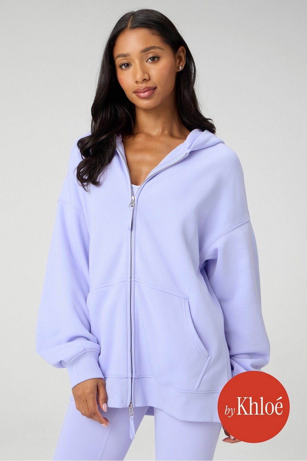 cozy fleece oversized zip up hoodie
