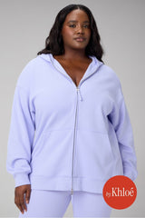 cozy fleece oversized zip up hoodie